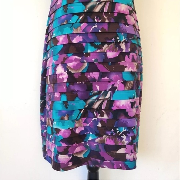 Adriana Papell Multicolored Cocktail Dress 14 Petite - Picture 4 of 8